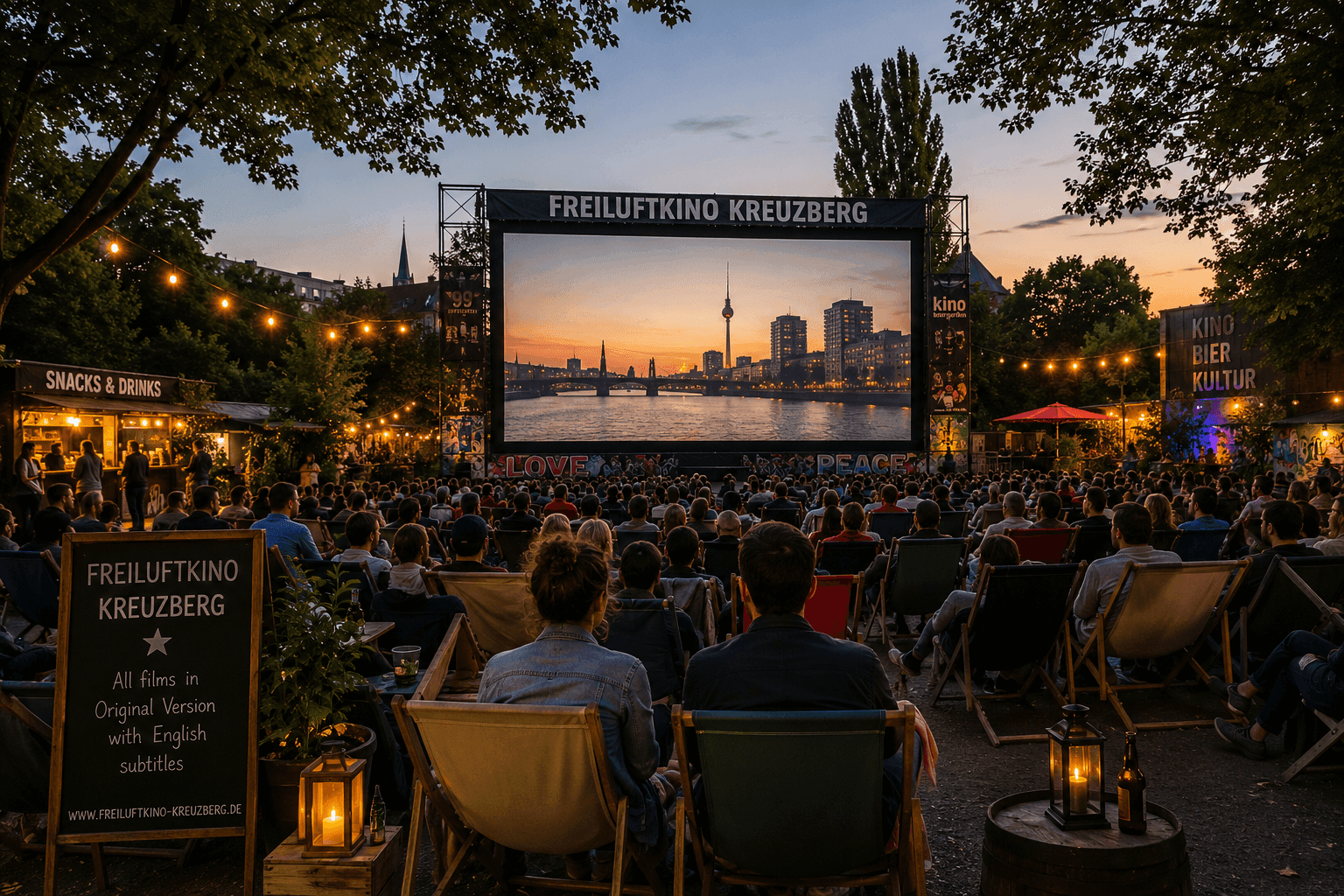 קולנוע פתוח (Freiluftkino) בברלין – ואיפה מקרינים באנגלית